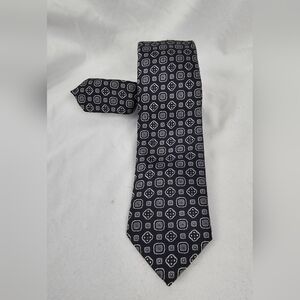 Imani Uomo Hand Made Jacquard Printed Black Slim Neck Tie